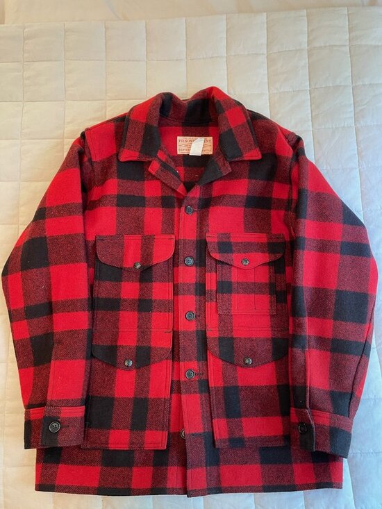 Filson Other - Filson Mackinaw Cruiser Red Buffalo Plaid Wool Jacket 40R